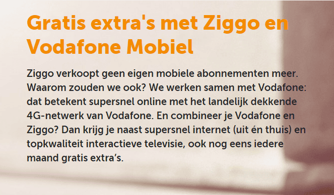 Ziggo verkoopt geen eigen mobiele abonnementen meer