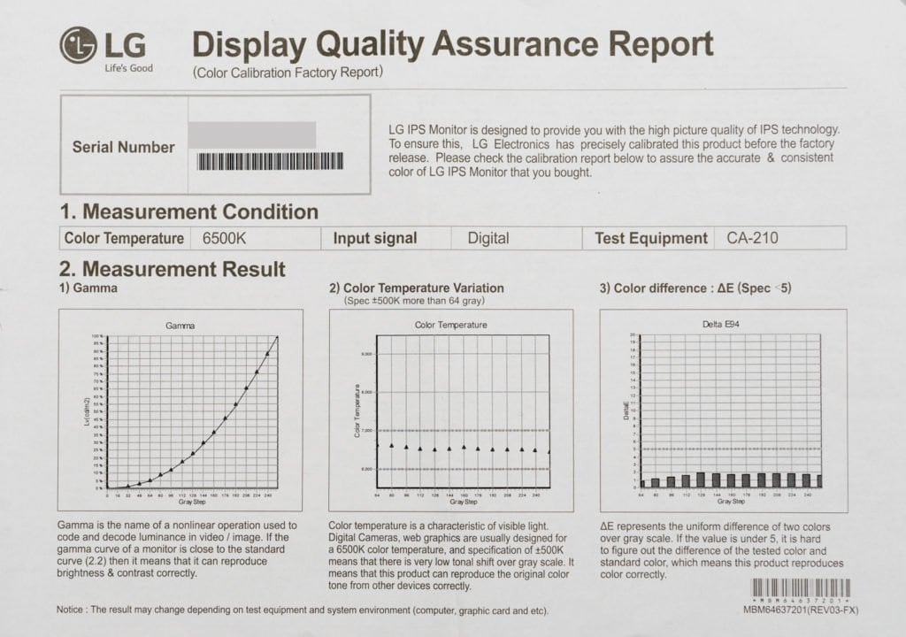 lg kalibratie rapport